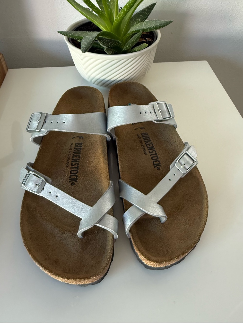 BIRKENSTOCK Mayari Birko-Flor, Metallic | Silver | BIRKENSTOCK US Size 10, EU 41